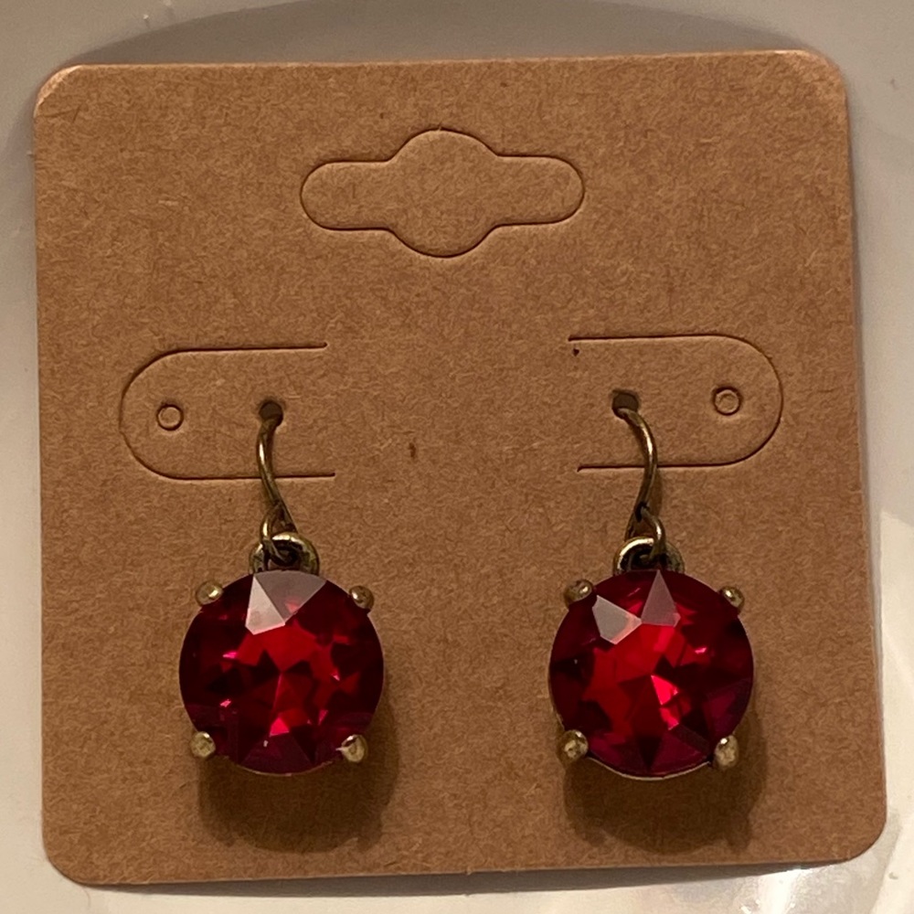 Red stone earrings